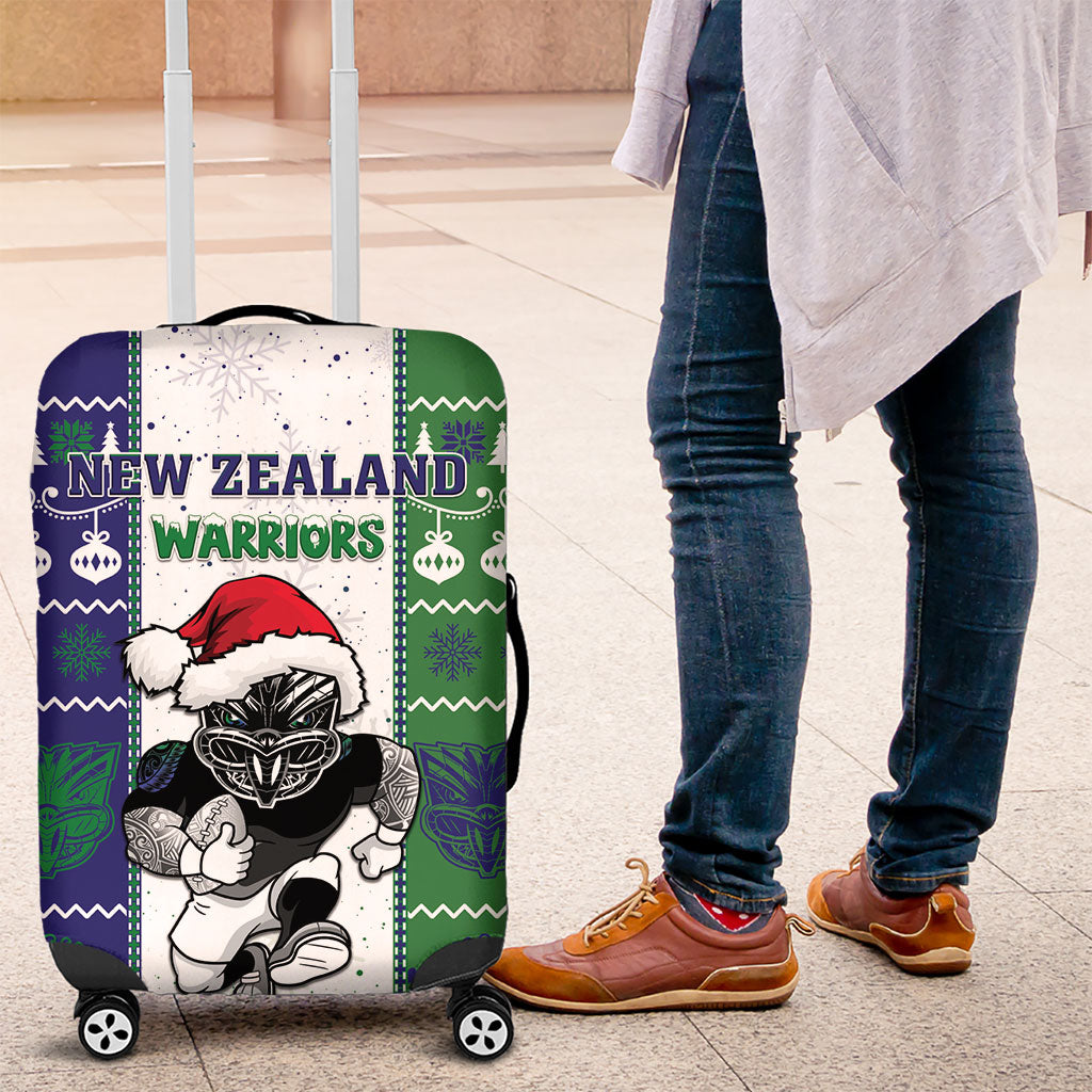New Zealand Warriors Rugby Christmas Luggage Cover Santa Maori Mascot LT05 White - Polynesian Pride