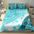 Hawaiian Tapa Bedding Set Traditional Vintage Pattern Aqua LT05 - Polynesian Pride