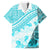 Hawaiian Tapa Family Matching Off Shoulder Maxi Dress and Hawaiian Shirt Traditional Vintage Pattern Aqua LT05 Dad's Shirt - Short Sleeve Aqua - Polynesian Pride