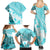 Hawaiian Tapa Family Matching Summer Maxi Dress and Hawaiian Shirt Traditional Vintage Pattern Aqua LT05 - Polynesian Pride