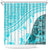 Hawaiian Tapa Shower Curtain Traditional Vintage Pattern Aqua LT05 Aqua - Polynesian Pride