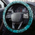 Hawaiian Tapa Steering Wheel Cover Traditional Vintage Pattern Aqua