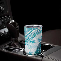 Hawaiian Tapa Tumbler Cup Traditional Vintage Pattern Aqua LT05 - Polynesian Pride