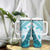 Hawaiian Tapa Tumbler With Handle Traditional Vintage Pattern Aqua