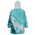 Hawaiian Tapa Wearable Blanket Hoodie Traditional Vintage Pattern Aqua LT05 - Polynesian Pride