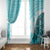 Hawaiian Tapa Window Curtain Traditional Vintage Pattern Aqua LT05 - Polynesian Pride