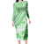 Hawaiian Tapa Family Matching Long Sleeve Bodycon Dress and Hawaiian Shirt Traditional Vintage Pattern Green LT05 Mom's Dress Green - Polynesian Pride