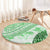 Hawaiian Tapa Round Carpet Traditional Vintage Pattern Green LT05 - Polynesian Pride