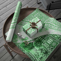 Hawaiian Tapa Wrapping Paper Traditional Vintage Pattern Green LT05 - Polynesian Pride