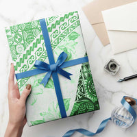 Hawaiian Tapa Wrapping Paper Traditional Vintage Pattern Green LT05 - Polynesian Pride