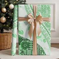 Hawaiian Tapa Wrapping Paper Traditional Vintage Pattern Green LT05 - Polynesian Pride