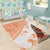 Hawaiian Tapa Area Rug Traditional Vintage Pattern Orange LT05 - Polynesian Pride