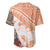 Hawaiian Tapa Baseball Jersey Traditional Vintage Pattern Orange LT05 - Polynesian Pride