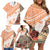 Hawaiian Tapa Family Matching Off Shoulder Short Dress and Hawaiian Shirt Traditional Vintage Pattern Orange LT05 - Polynesian Pride