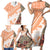 Hawaiian Tapa Family Matching Short Sleeve Bodycon Dress and Hawaiian Shirt Traditional Vintage Pattern Orange LT05 - Polynesian Pride