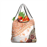 Hawaiian Tapa Grocery Bag Traditional Vintage Pattern Orange LT05 1-pack One Size Orange - Polynesian Pride