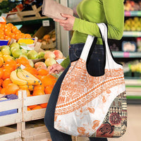 Hawaiian Tapa Grocery Bag Traditional Vintage Pattern Orange LT05 - Polynesian Pride