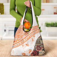 Hawaiian Tapa Grocery Bag Traditional Vintage Pattern Orange LT05 - Polynesian Pride