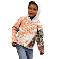 Hawaiian Tapa Kid Hoodie Traditional Vintage Pattern Orange LT05 - Polynesian Pride