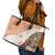 Hawaiian Tapa Leather Tote Bag Traditional Vintage Pattern Orange LT05 - Polynesian Pride