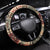 Hawaiian Tapa Steering Wheel Cover Traditional Vintage Pattern Orange