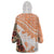 Hawaiian Tapa Wearable Blanket Hoodie Traditional Vintage Pattern Orange LT05 - Polynesian Pride