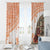 Hawaiian Tapa Window Curtain Traditional Vintage Pattern Orange LT05 - Polynesian Pride