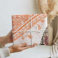 Hawaiian Tapa Wrapping Paper Traditional Vintage Pattern Orange LT05 - Polynesian Pride