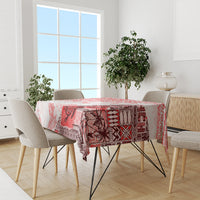 Hawaiian Tapa Tablecloth Traditional Vintage Pattern Red LT05 - Polynesian Pride