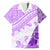 Hawaiian Tapa Family Matching Off Shoulder Long Sleeve Dress and Hawaiian Shirt Traditional Vintage Pattern Violet LT05 Dad's Shirt - Short Sleeve Violet - Polynesian Pride