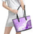 Hawaiian Tapa Leather Tote Bag Traditional Vintage Pattern Violet LT05 - Polynesian Pride