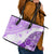 Hawaiian Tapa Leather Tote Bag Traditional Vintage Pattern Violet LT05 - Polynesian Pride