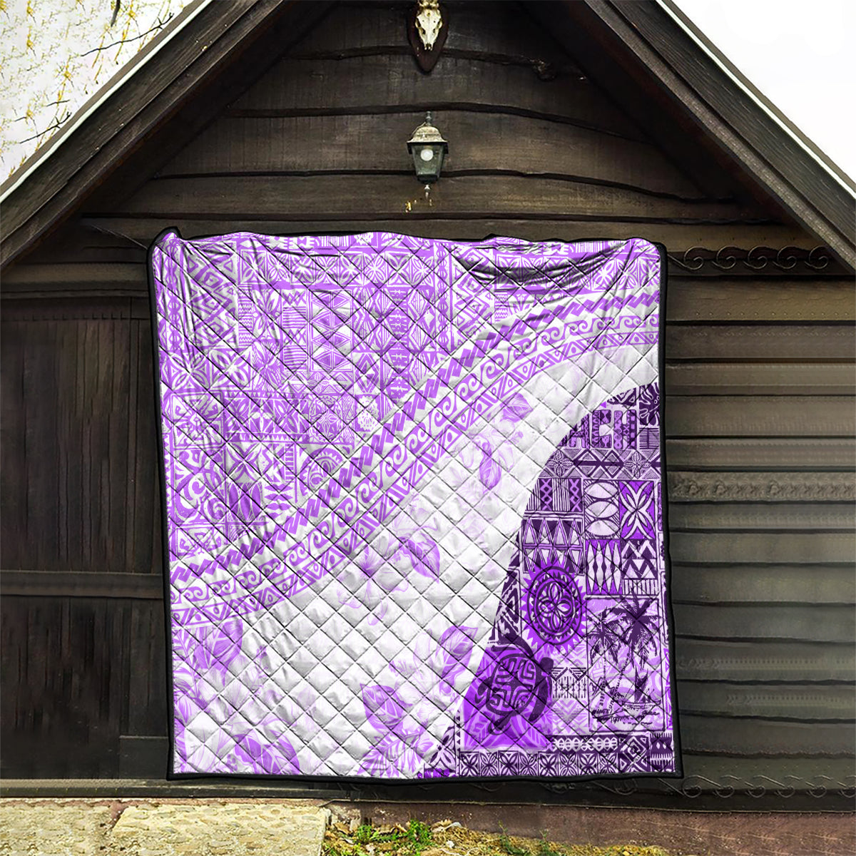 Hawaiian Tapa Quilt Traditional Vintage Pattern Violet LT05 - Polynesian Pride