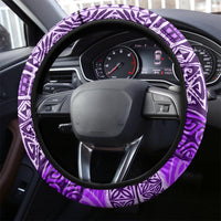 Hawaiian Tapa Steering Wheel Cover Traditional Vintage Pattern Violet LT05 - Polynesian Pride