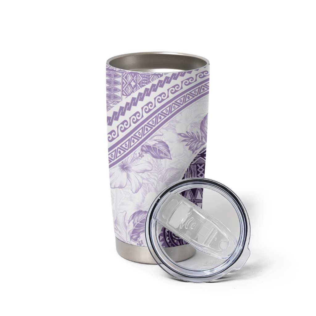 Hawaiian Tapa Tumbler Cup Traditional Vintage Pattern Violet LT05 - Polynesian Pride