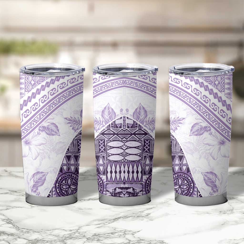 Hawaiian Tapa Tumbler Cup Traditional Vintage Pattern Violet LT05 - Polynesian Pride