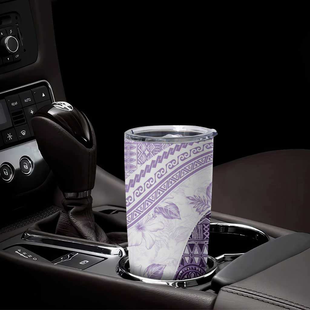 Hawaiian Tapa Tumbler Cup Traditional Vintage Pattern Violet LT05 - Polynesian Pride