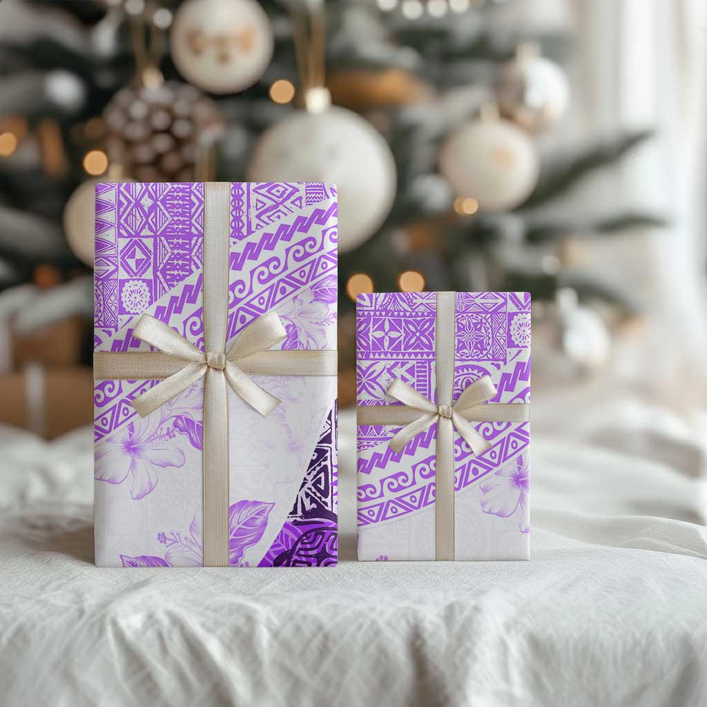 Hawaiian Tapa Wrapping Paper Traditional Vintage Pattern Violet LT05 - Polynesian Pride
