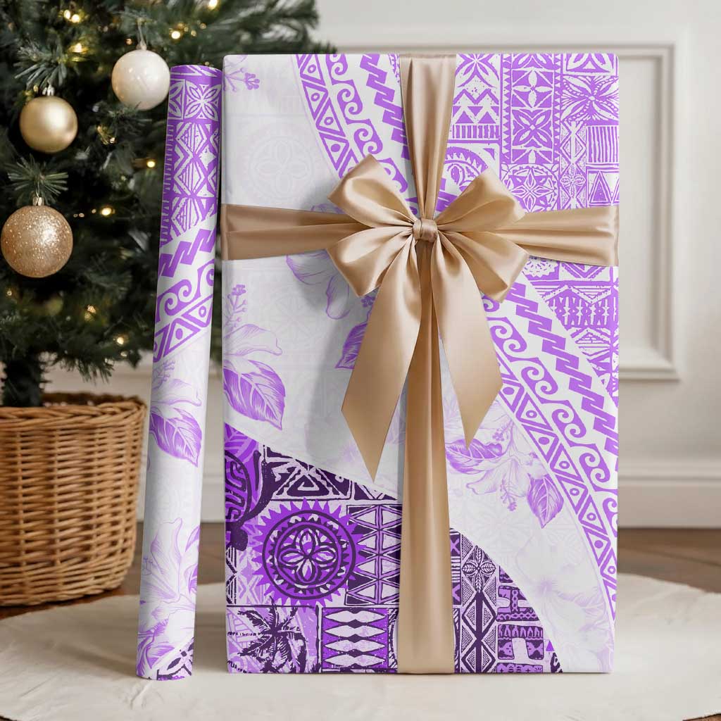 Hawaiian Tapa Wrapping Paper Traditional Vintage Pattern Violet LT05 - Polynesian Pride