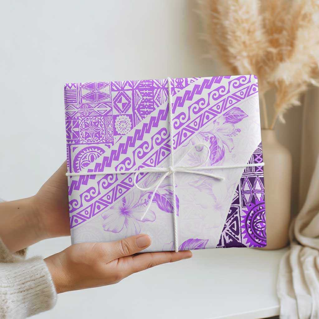 Hawaiian Tapa Wrapping Paper Traditional Vintage Pattern Violet LT05 - Polynesian Pride