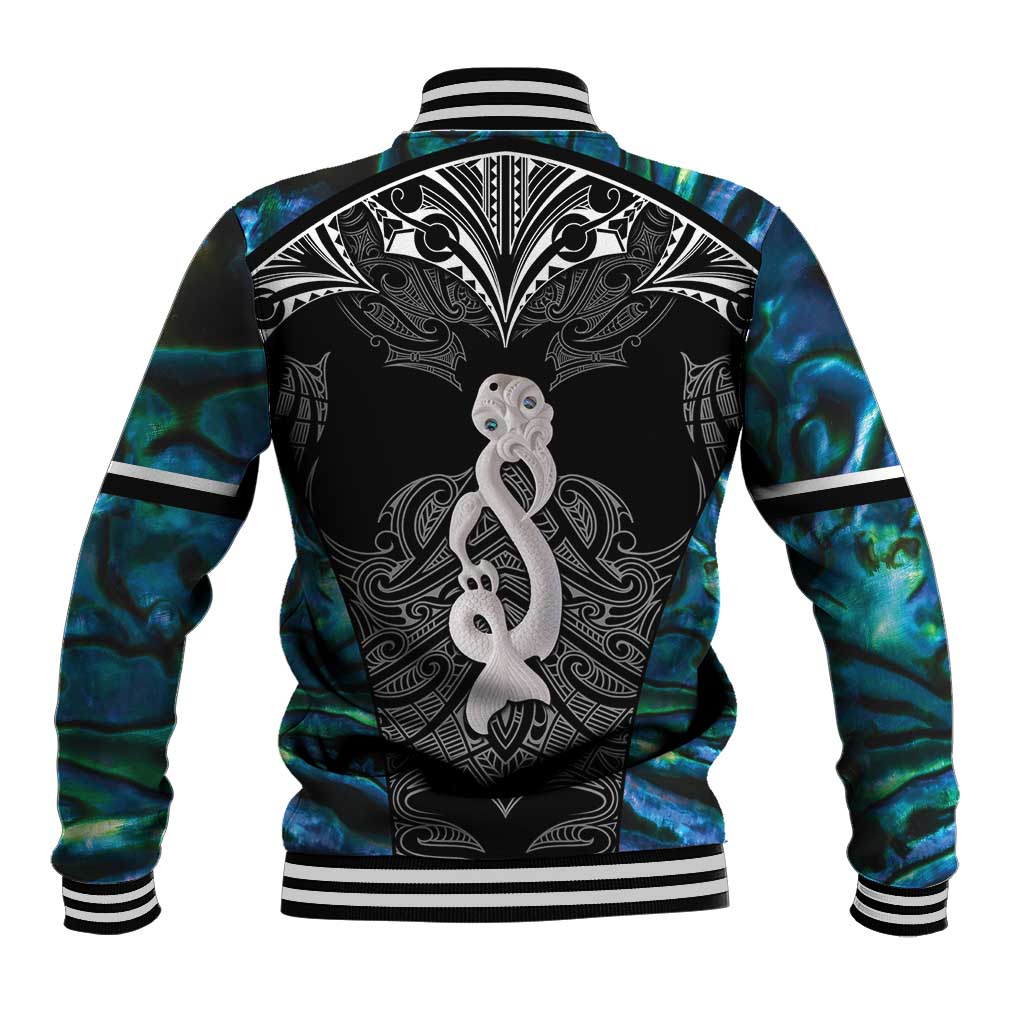 New Zealand Aotearoa Baseball Jacket Maori Taniwha Paua Shell LT05 - Polynesian Pride