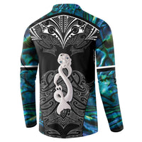 New Zealand Aotearoa Button Sweatshirt Maori Taniwha Paua Shell LT05 - Polynesian Pride