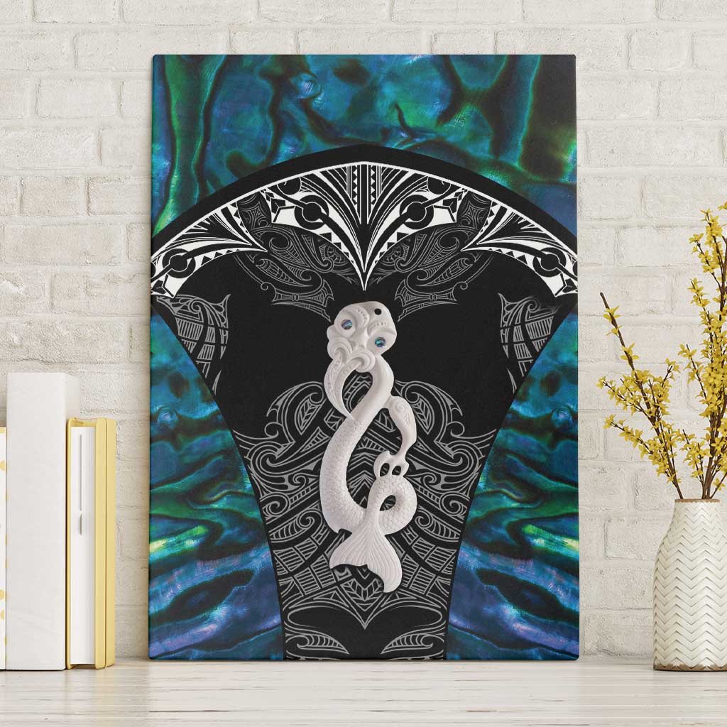 New Zealand Aotearoa Canvas Wall Art Maori Taniwha Paua Shell