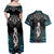 New Zealand Aotearoa Couples Matching Off Shoulder Maxi Dress and Hawaiian Shirt Maori Taniwha Paua Shell