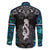 New Zealand Aotearoa Family Matching Off The Shoulder Long Sleeve Dress and Hawaiian Shirt Maori Taniwha Paua Shell