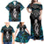 New Zealand Aotearoa Family Matching Off Shoulder Maxi Dress and Hawaiian Shirt Maori Taniwha Paua Shell