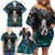 New Zealand Aotearoa Family Matching Off Shoulder Short Dress and Hawaiian Shirt Maori Taniwha Paua Shell