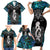 New Zealand Aotearoa Family Matching Short Sleeve Bodycon Dress and Hawaiian Shirt Maori Taniwha Paua Shell