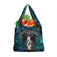 New Zealand Aotearoa Grocery Bag Maori Taniwha Paua Shell LT05 1-pack One Size Black - Polynesian Pride