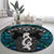 New Zealand Aotearoa Round Carpet Maori Taniwha Paua Shell